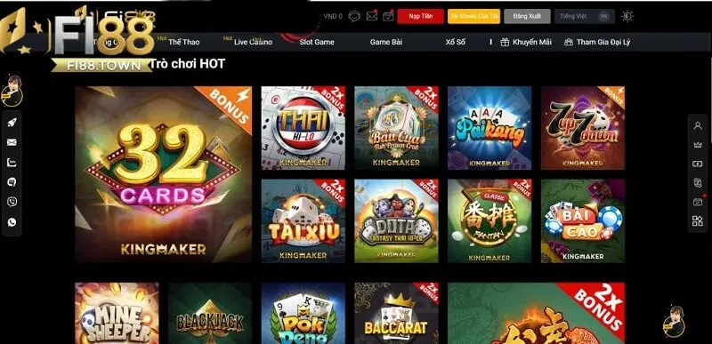 Khám phá kho game đồ sộ tại Fi88